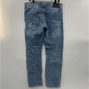 G Star Raw 3301 Straight Fit Jeans Mens Size 34 x 34 Button Fly Light Wash *FLAW